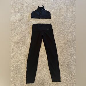 Black Sports Bra and Leggings Set